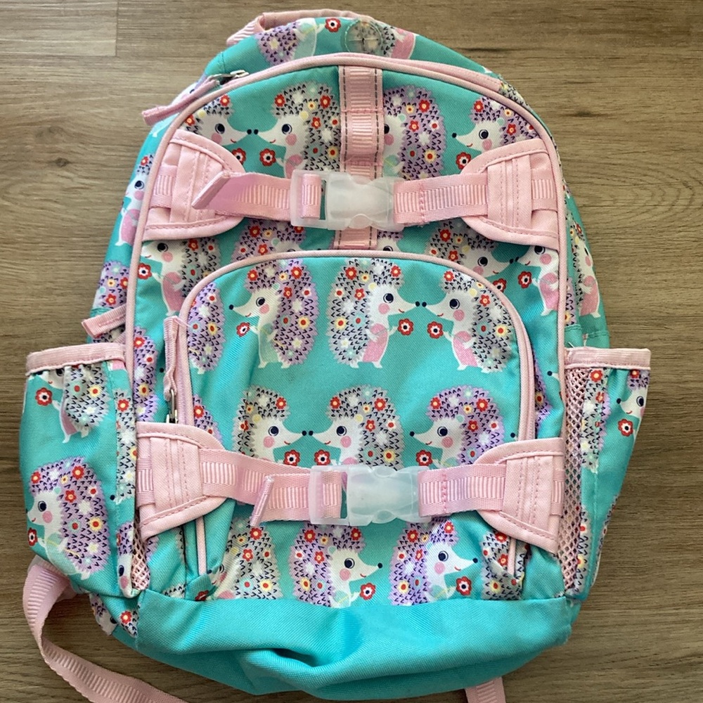Pottery Barn Kids Small Hedgehog Backpack Blue & Pink